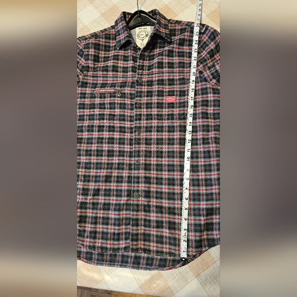 Diesel Red Plaid Flannel Men’s Button Up Long Sleeve Shirt Size S    V-BL - Picture 5 of 13